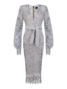 Zhivago The Black Parade Dress in Floral Lace Dove Gray US Size 6